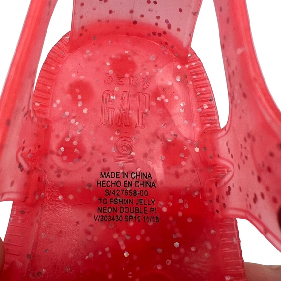 Baby Gap Jelly Sandals Hot Pink Size 6 Baby Girl Toddler - Picture 6 of 6